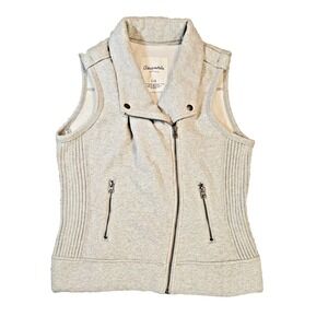 Aeropostale Women's Gray Zip Up Vest‎ Size Large L/G Casual Sleeveless Jacket